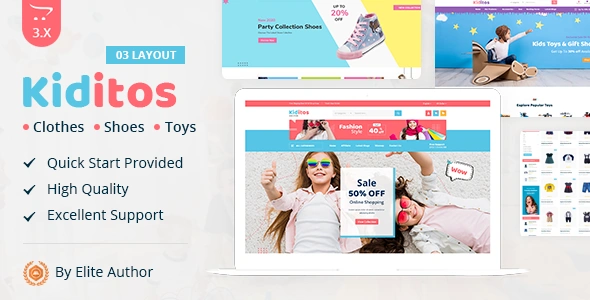 kiditos, baby accessories, baby eCommerce template, baby shop store, boutique, childcare theme, children, children clothing, fashion boutique, kids OpenCart theme, kids responsive multipurpose, Kids Shoes, kids shop, shoes kids, toy shop