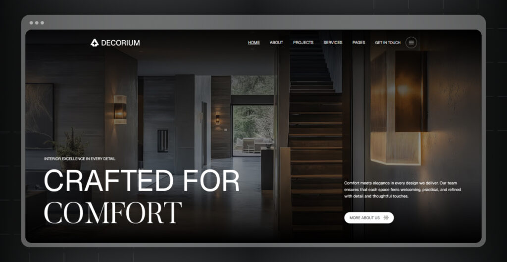 Decorium- Architecture & Interior Designer Website Webflow Template