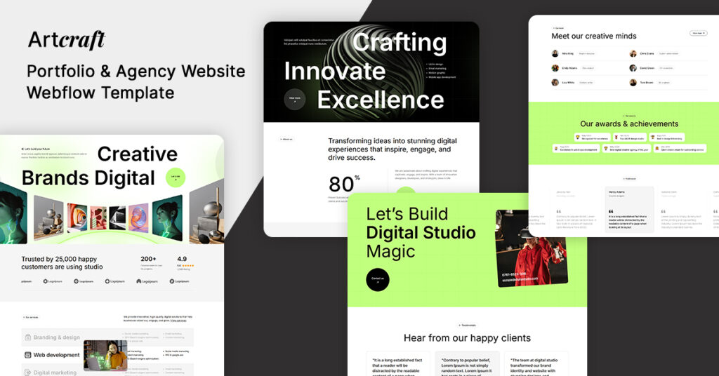 Artcraft - Portfolio & Agency Website Webflow Template