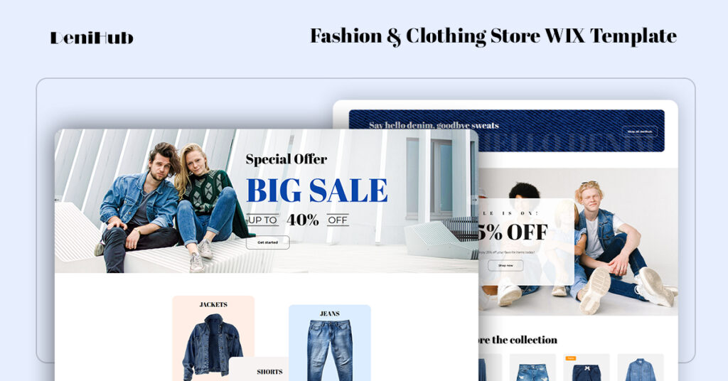 Denihub - Modern Fashion & Clothing Store Wix Template